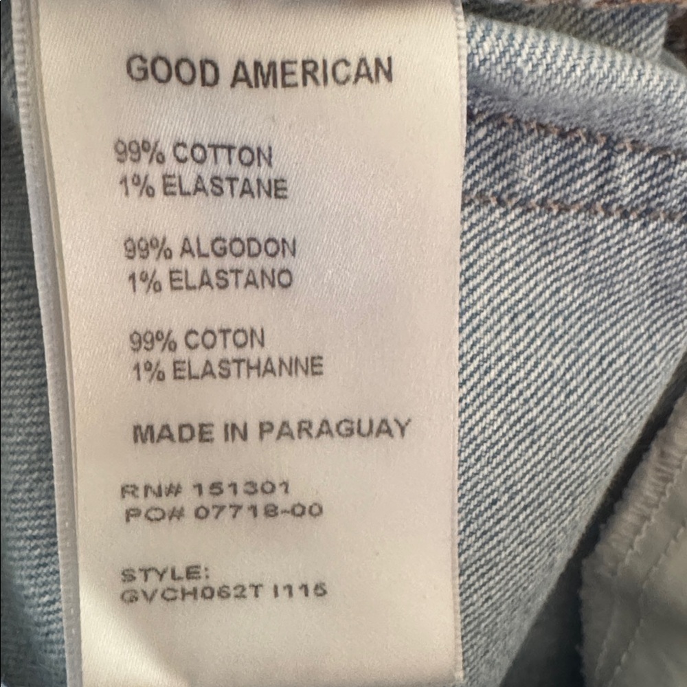 Good American Light Blue Distressed Ankle Jeans size 4 - Picture 5 of 5